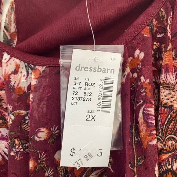 NWT Dress Barn Red Blouse - Picture 2 of 2